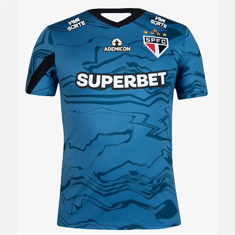 Camisa São Paulo 24/25 s/n° Goleiro New Balance Masculina - Azul+Preto
